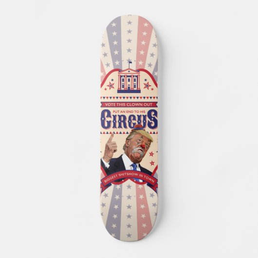 Trump is een clown -  Circus Poster Persoonlijk Skateboard (Voorkant)