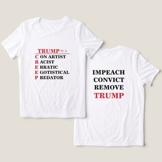 Trump is een Creep Predator Con-artiest met twee k Tri-Blend Shirt (Ontwerp Voorkant & Achterkant)
