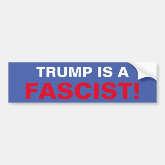 TRUMP IS EEN FASCIST! BUMPERSTICKER (Voorkant)