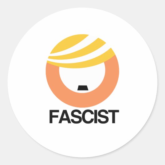 Trump is een fascist ronde sticker (Voorkant)