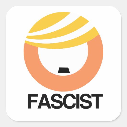 Trump is een fascist vierkante sticker (Voorkant)
