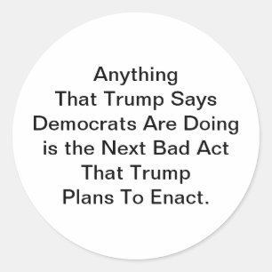 Trump is een Huichelaar Hankamer Artjunkhaus Strip Ronde Sticker