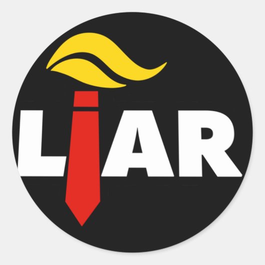 Trump is een leugenaar ronde sticker (Voorkant)