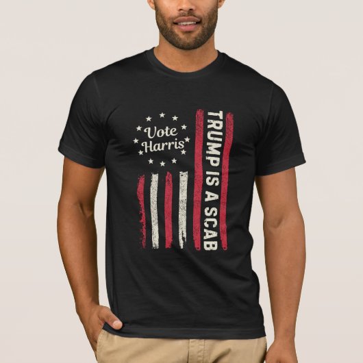 Trump is een SCAB-stem Harris T-shirt (Voorkant)