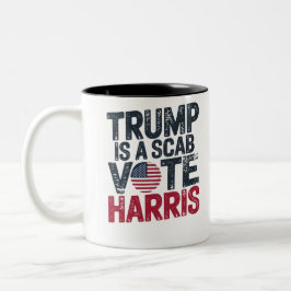 TRUMP IS EEN SCAB-STEM VAN HARRIS TWEEKLEURIGE KOFFIEMOK