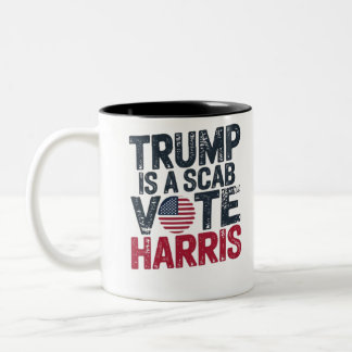 TRUMP IS EEN SCAB-STEM VAN HARRIS TWEEKLEURIGE KOFFIEMOK