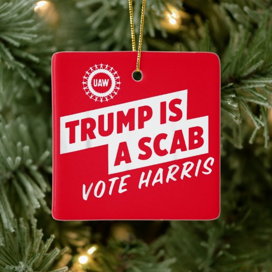 Trump is een Scab Vote Harris 2024-President Keramisch Ornament (Boom)