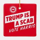 Trump is een Scab Vote Harris 2024-President Keramisch Ornament (Achterkant)