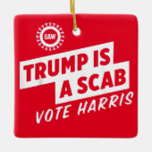 Trump is een Scab Vote Harris 2024-President Keramisch Ornament (Voorkant)