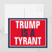 Trump is een Tyrant GOP Politics Briefkaart (Voorkant / Achterkant)