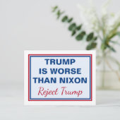 Trump is erger dan Nixon Trump afwijzen Briefkaart (Staand voorkant)