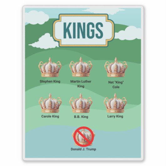 Trump is geen koning sticker (Voorkant)