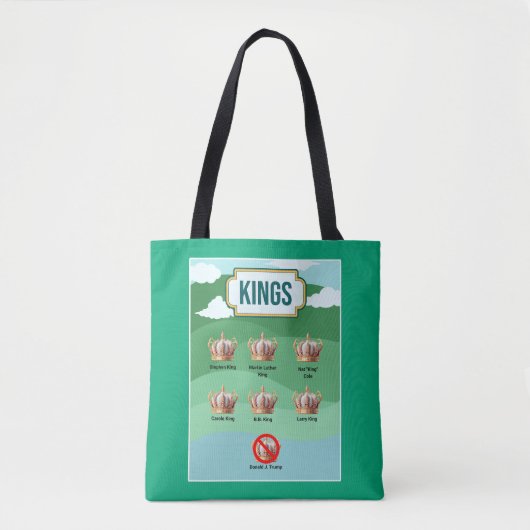 Trump is geen koning tote bag (Voorkant)