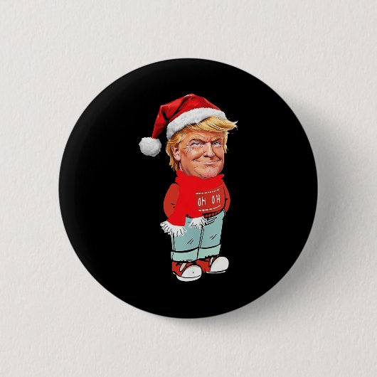 Trump is gewoon een chill guy grappig kerstontwerp ronde button 5,7 cm (Voorkant)