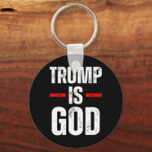 Trump is God Grappig Trump is God Sleutelhanger (Voorkant)