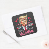 Trump is het President van de inauguratiedag van m Vierkante Sticker (Envelop)