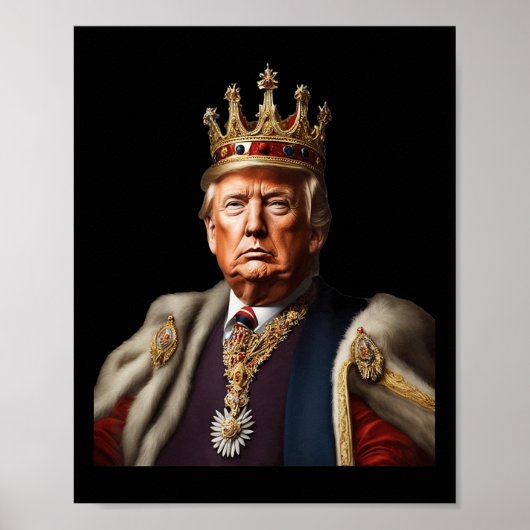 Trump is koning lang leve de Amerikaanse vlag Poster (Voorkant)