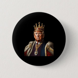 Trump is koning lang leve de Amerikaanse vlag Ronde Button 5,7 Cm