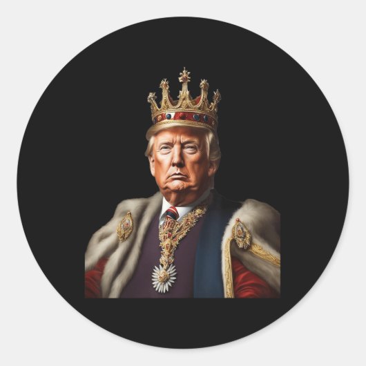 Trump is koning lang leve de Amerikaanse vlag Ronde Sticker (Voorkant)