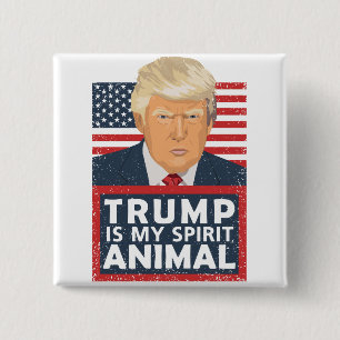 Trump is mijn dierlijk grappigte vierkante button 5,1 cm