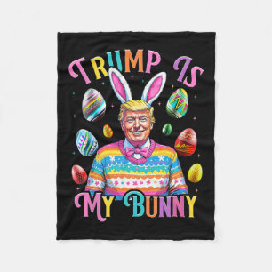 Trump is mijn konijnenjacht eieren maken paasgroen fleece deken