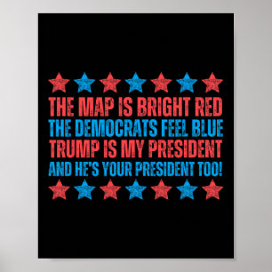 Trump Is Mijn President Gedicht Rode Kaart Valenti Poster