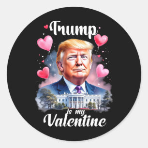 Trump is mijn Valentijn Funny Patriotic Valentijns Ronde Sticker