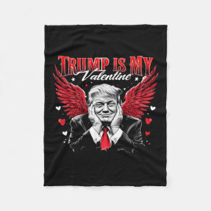 Trump is mijn Valentijn Funny Retro Valentijnsdag Fleece Deken