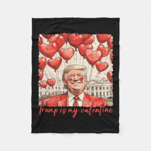 Trump is mijn Valentijn Funny Trump Valentijnsdag  Fleece Deken (Voorkant)