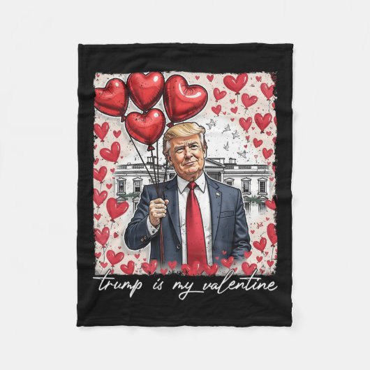 Trump is mijn Valentijn Funny Trump Valentijnsdag Fleece Deken (Voorkant)