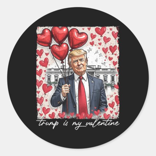 Trump is mijn Valentijn Funny Trump Valentijnsdag Ronde Sticker (Voorkant)