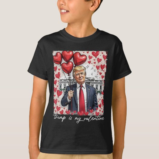 Trump is mijn Valentijn Funny Trump Valentijnsdag T-shirt (Voorkant)