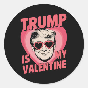Trump Is Mijn Valentijn Grappige Valentijnsdag 1  Ronde Sticker