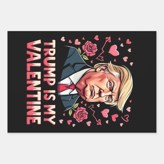 Trump is mijn Valentijn Maga inauguratiedag 2025 Inpakpapier Vel (Voorkant)