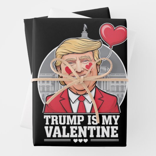 Trump is mijn Valentijn retro Valentijnsdag Inpakpapier Vel (In situ)