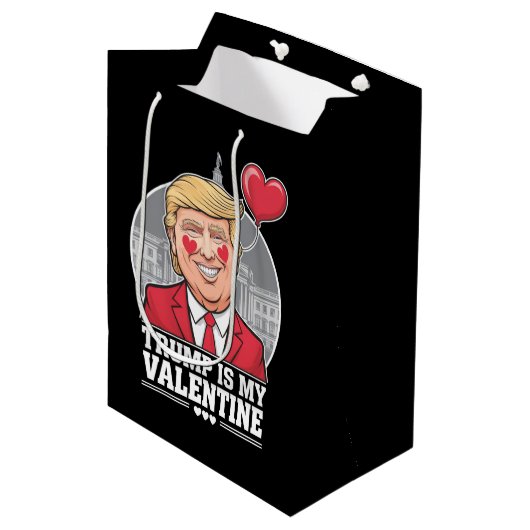 Trump is mijn Valentijn retro Valentijnsdag Medium Cadeauzakje (Voorkant Gekanteld)