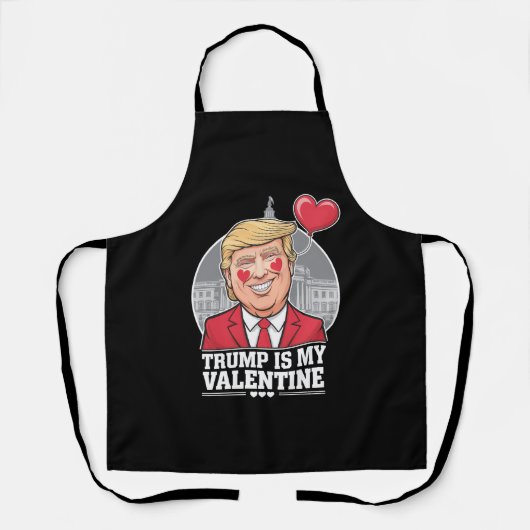 Trump is mijn Valentijn retro Valentijnsdag Schort (Voorkant)