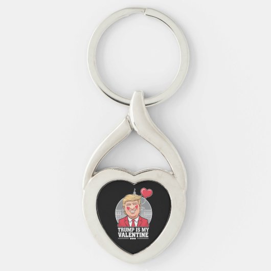 Trump is mijn Valentijn retro Valentijnsdag Sleutelhanger (Voorkant)