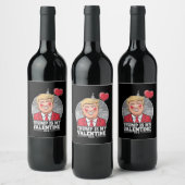 Trump is mijn Valentijn retro Valentijnsdag Wijn Etiket (Flessen)