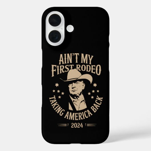 Trump is niet mijn eerste cowboy op de rodeo Ameri Case-Mate iPhone Case (Achterkant)