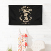 Trump is niet mijn eerste cowboy op de rodeo Ameri Spandoek (Insitu)