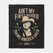Trump is niet mijn eerste rodeo-cowboy Amerikaans Fleece Deken (Voorkant)