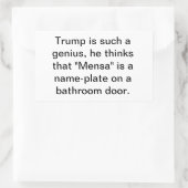 Trump is not a stable genius Hankamer Artjunkhaus Rechthoekige Sticker (Tas)
