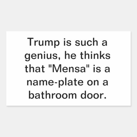 Trump is not a stable genius Hankamer Artjunkhaus Rechthoekige Sticker (Voorkant)