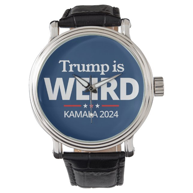 Trump is raar, grappig anti-Trump, 2024 Kamala Horloge (Voorkant)