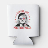 Trump is te cool voor politieke regels blikjeskoeler (Achterkant)