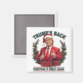 Trump is terug Kerstmis is weer geweldig Sinterkla Magneet (Voorkant / Achterkant)