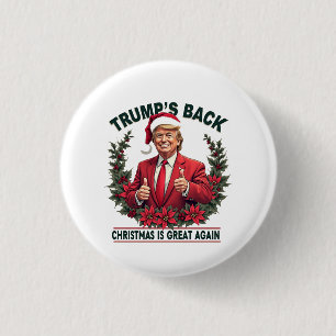 Trump is terug Kerstmis is weer geweldig Sinterkla Ronde Button 3,2 Cm