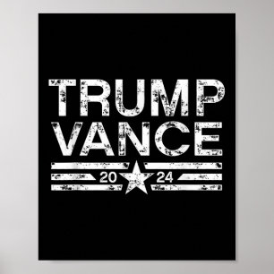 Trump J.D. Vance 2024 Retro Stripe Trump Vance Poster