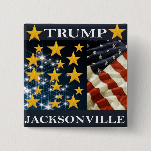TRUMP JACKSONVILLE VIERKANTE BUTTON 5,1 CM (Voorkant)